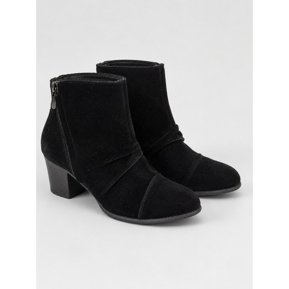 Skechers Taxi Uptown Funk 44645 Black Suede Ankle Boots Womens 8 Block Heel